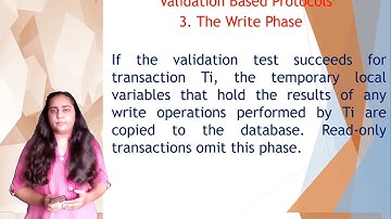 Transaction Management  -Validation Based and Multiversion Protocols for Concurrency Control