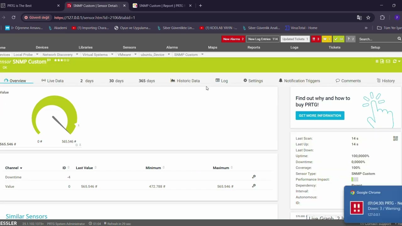 PRTG Network Monitor: SNMP Custom Sensörü Ekleme ve Kullanımı | Adding and Using SNMP Custom Sensors