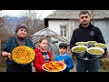 WE ARE PREPARING FOR THE TRADITIONAL NOVRUZ HOLIDAY IN OUR VILLAGE GRANDMA NAILA COOKING BAKLAVA