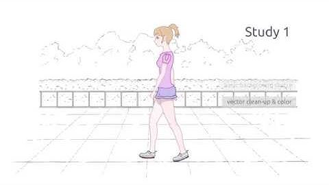 5 Walking and Running Cycle Studies (OpenToonz)