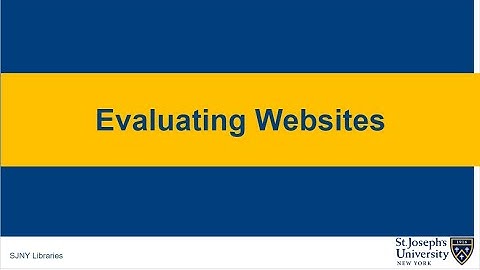 SJNY Libraries  Evaluating Websites