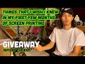 SCREEN PRINTING TIPS: THINGS THAT I WISH I KNEW IN MY FIRST FEW MONTHS OF SCREEN PRINTING (GIVEAWAY)