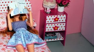 How to make a bedside table or nightstand for dolls - miniature crafts DIY tutorial: How to make a bedside table or nightstand for dolls Barbie,Monster High etc ------ ROYALTY FREE MUSIC Title: "Life of