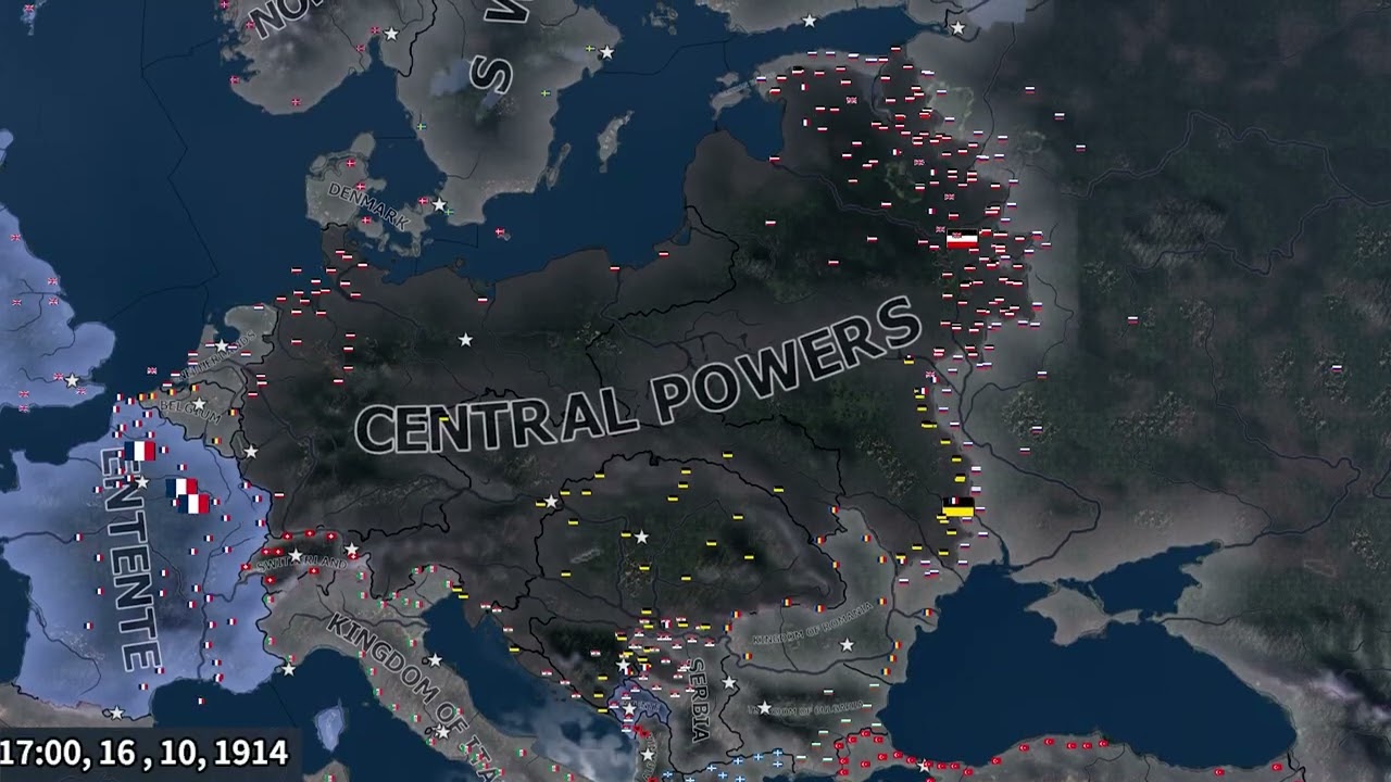 What if Russia left Entente WW1? - HOI4 Timelapse