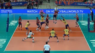 Torey Defalco spiking for USA Volleyball vs Brazil and Poland