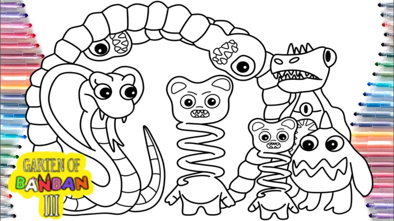 ALL MONSTERS GARTEN OF BANBAN CHAPTER 3 COLORING PAGES - HOW TO DRAW ALL  MONSTERS GARTEN OF BANBAN 3 