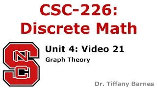 Video 21: Unit 4 - Graph Theory