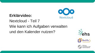 Nextcloud Tutorial: Kalender & Aufgaben | Projekt BediRa