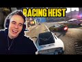 Blaustoise &amp; XQC try to escape Bank Heist by entering a Car Race! | GTA 5 NoPixel RP