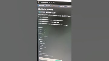 Leetcode 20 Valid Parentheses #coding #leetcode #codeforplacement #java
