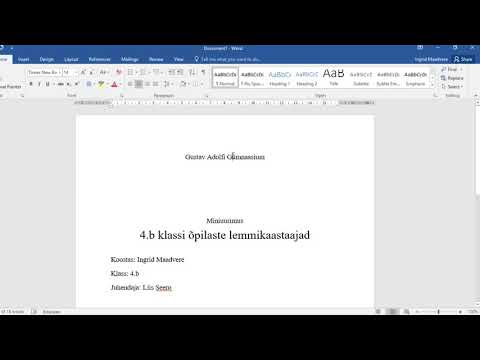 Tiitellehe vormistamine (MS Word)