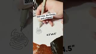 One Line, Six Circles and a Square #line #oneline #ink #drawing #howtodraw #howto #satisfying #art