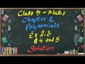 Class9 Maths chapter 2 polynomials ex2.4 question 4 and 5