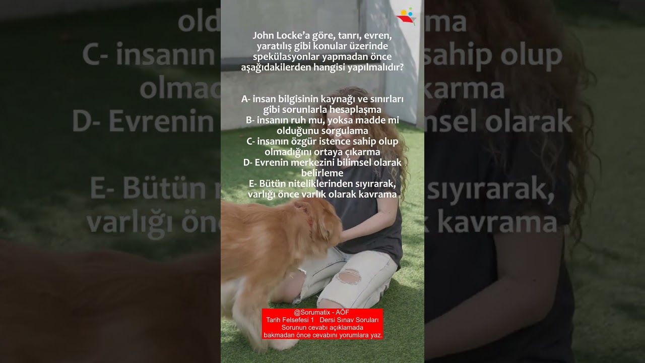 AÖF Sınavlarına Hazırlık için Tarih Felsefesi 1   Dersi Çalışma Sorusu