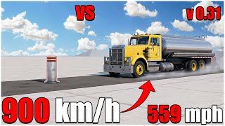 Beamng Drive V 0.31 | Gavril TSeries With Dummy VS Bollard 900 km/h (246) | #cars crash test