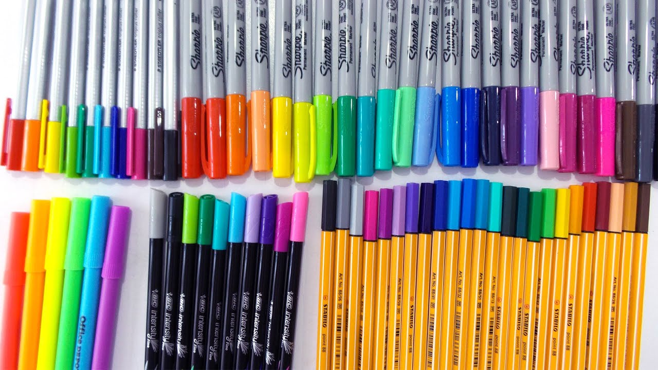 Rotuladores Stabilo point 88, Staedtler Triplus Roller, Sharpie, BIC  Intensity y Office Depot - YouTube