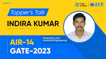 GATE 2023 Toppers | Mr Indira Kumar (PI) AIR-14 | Topper