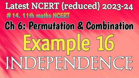 #example16 Permutation and Combination | Example 16 Permutation and Combination 11th maths NCERT