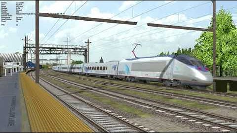 Open Rails: Acela Express at Metropark [Acela Soundset Demo]