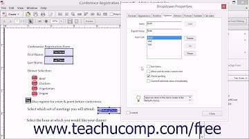 Creating Drop-Down and List Boxes - Adobe Acrobat XI Training Tutorial Course
