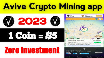 How dose coin mining work / Avive 1 Coin = $5 / Avive Crypto Mining app 2023 / Zero investment