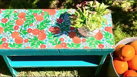 Decoupage a Wooden Stool with Wrapping Paper