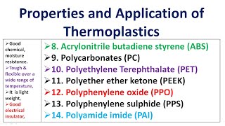 Properties and Application of Thermoplastics | ABS | PC| PET | PEEK | PPO | PPS | PAI | Polymer