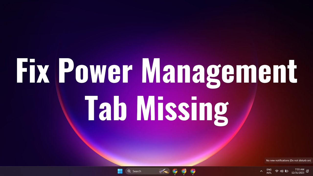 Power Management Tab Missing In Device Manager Of Windows 10 or 11 YouTube