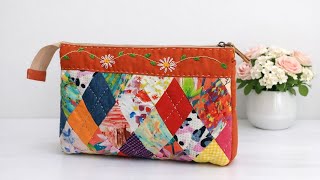 Turn Fabric Scraps into a Stunning Embroidered Patchwork Bag | Easy Sewing Tutorial 