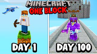 I Survived 100 Days on ONE BLOCK in Minecraft...