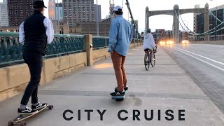 City Cruising with FRIENDS || Longboard, Surfskate, & OneWheel