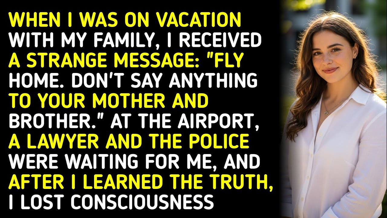 WHEN I WAS ON VACATION WITH MY FAMILY, I RECEIVED A STRANGE MESSAGE: 