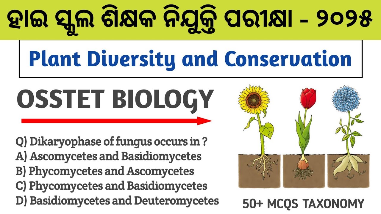 Class 87 Plant Diversity and Conservation  || BOTANY || BIOLOGY MCQS  OSSC LTR SSD TGT OAVS OSSTET