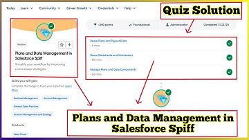 Plans and Data Management in Salesforce Spiff | Salesforce Trailhead | Quiz Solution