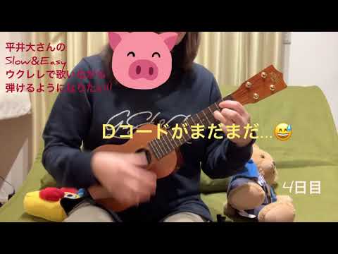 平井大さんのSlow＆Easy ウクレレ練習 4日目!!