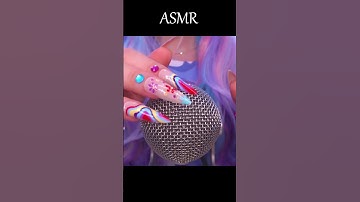 ASMR Long Nails Mic Scratching ✨ Beaded Hands • No Talking #shorts