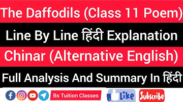 The Daffodils Poem Line By Line हिंदी Explanation #Bs_tuition_classes #Chinar #alternativeenglish