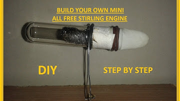 How to Build Your Own mini all free piston Stirling engine at 5 minutes - tutorial
