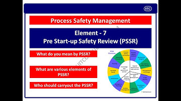 PSM Element 7 Pre Start up Safety Review, Process Safety Elements