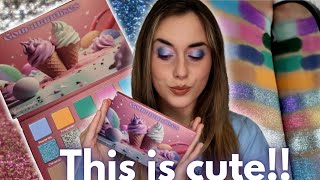 *New* GOURMANDISES🍨Gourmande Girls Cosmetics! Demo, Swatches, & First Impressions (This is so cute!)