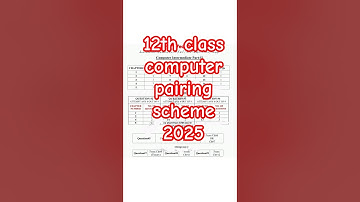 Class 12 Computer Pairing Scheme 2025 | 2nd year Computer Paper Pairing Scheme 2025