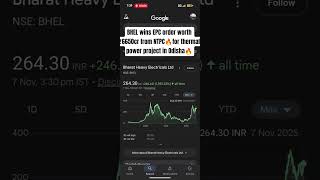 BHEL wins EPC order worth ₹6650cr from NTPC🔥for thermal power project in Odisha🔥#nifty #sensex #nse