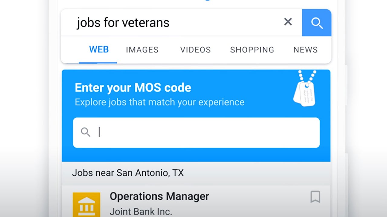 Google helps veterans find civilian jobs that match their skills