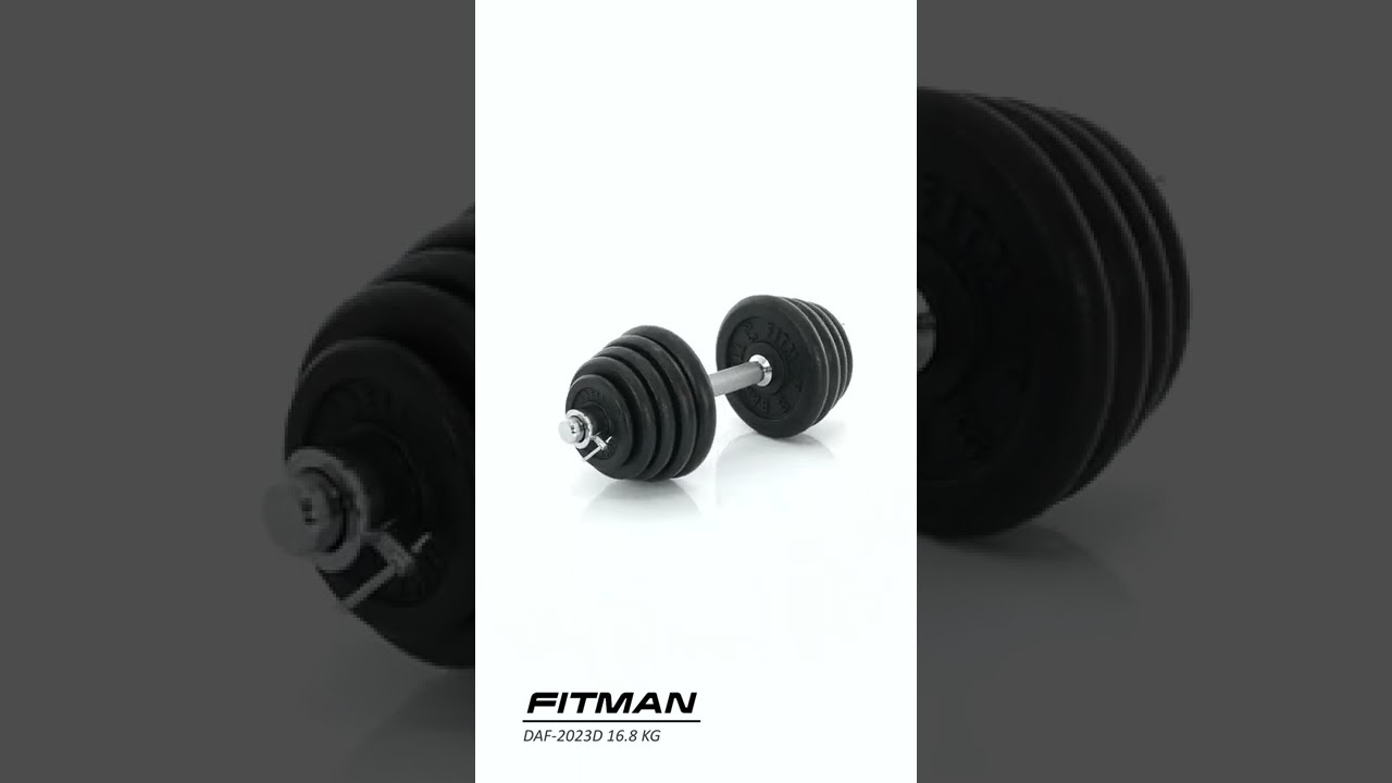 Гантель разборная чугунная FITMAN DAF-2023D 16.8 кг, гриф металлический, замок стопорное кольцо