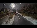 Snowy night walk from Tokyo Kumegawa station to Kodaira (broken sound)・4K HDR