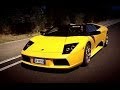 Bull running and lamborghini roadster driving  top gear