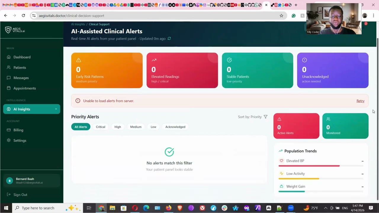 📊 Aegis Vitals Demo | AI-Powered Patient Monitoring & Early Risk Detection