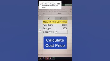 How to find cost price in excel