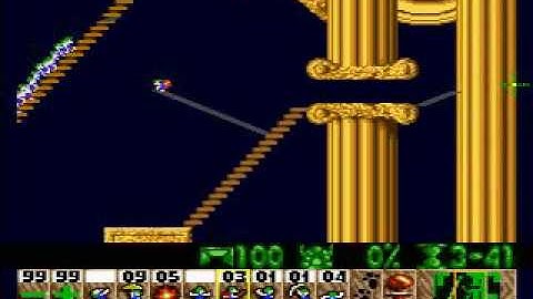 Lemmings tricky 25 Cascade 100% saved solution