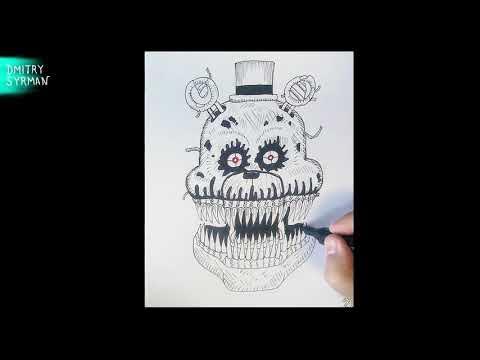 Как нарисовать кошмарного Фредбира ФнаФ, How to draw Nightmare